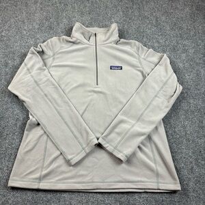 PATAGONIA Womens Lightweight Micro D Fleece Dove Grey 1/4 Zip size: Large